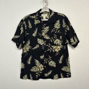 Paradise‎ Collection By Cezani 100% Silk Short Sleeve Size Medium Floral Print